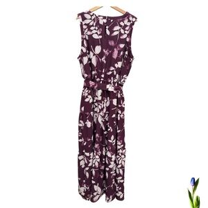 Lane Bryant Purple and White Maxi Dress with Floral Pattern Size 24